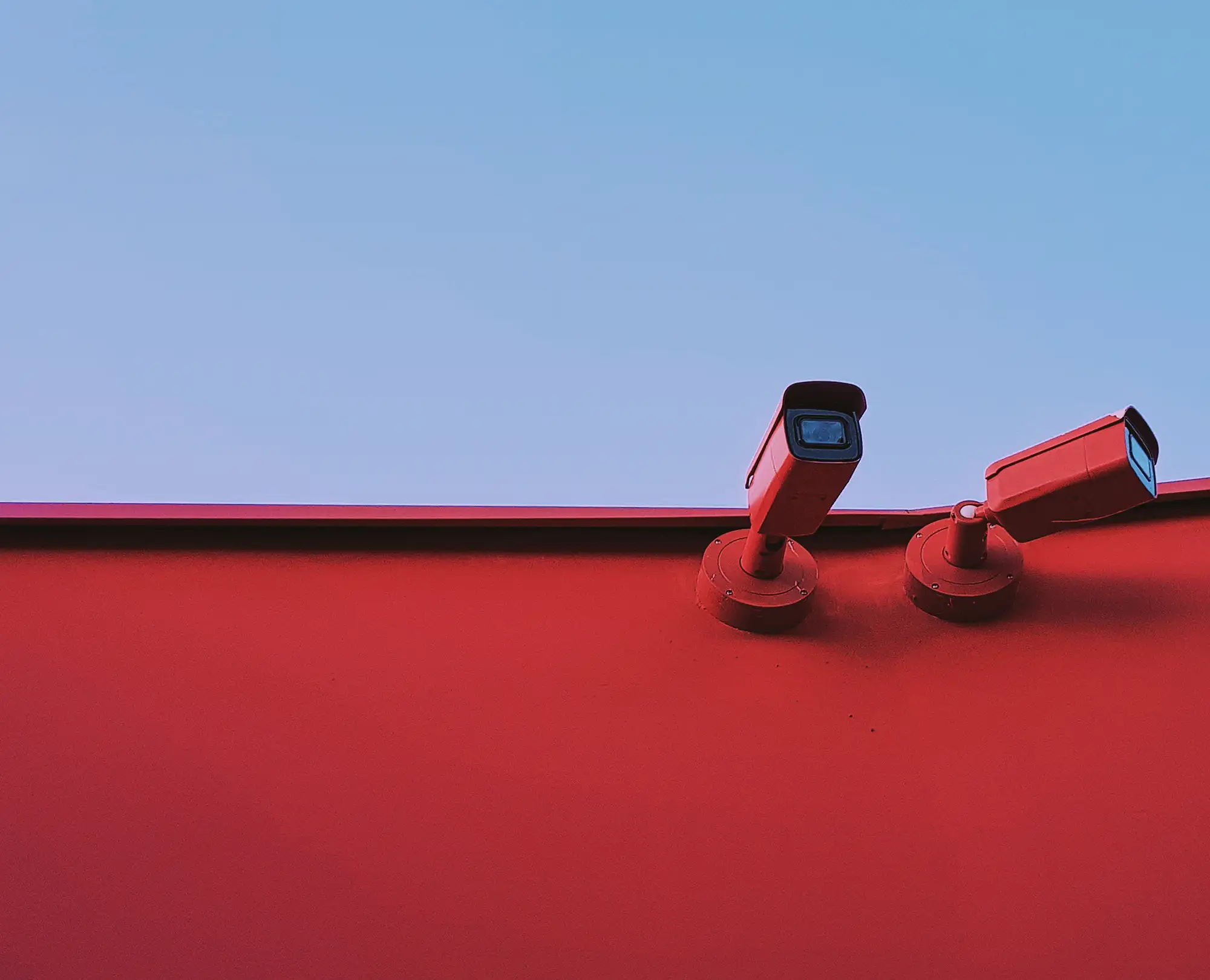 Security and protection of business data Security cameras symbolizing data protection in online invoicing